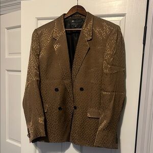 Men's Brown Cheetah Print Blazer